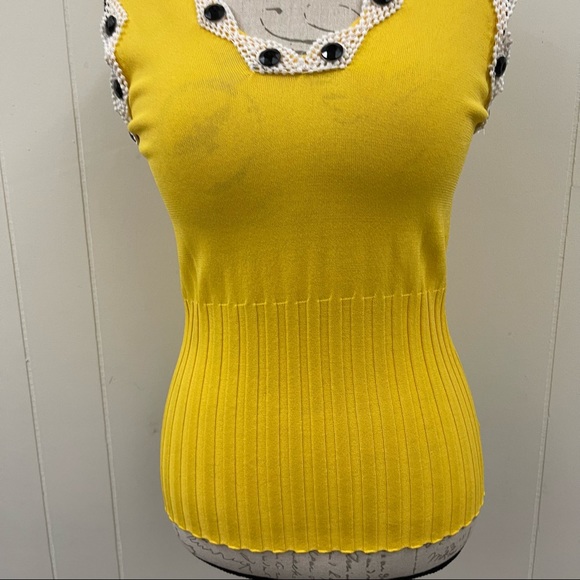 Christine Phillipe knit beaded neck top - Picture 2 of 7